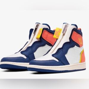-Wmns Air Jordan 1 High Zip 'Blue Void Citron'